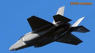 [4K] 'Flanker Flight' 4X F-35 | Take Off Runway 27 - Landing Runway 23 |  Leeuwarden AB