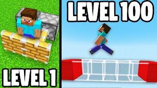 Minecraft IMPOSSIBLE Plays (Level 1 To Level 100)