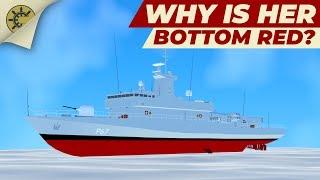 Why are ships painted red below the waterline?