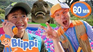 Blippi & Asher's Big Dinosaur Adventure! | Indoor Playground | T-Rex Ranch Dinosaur Videos for Kids