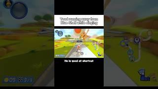 Toad running away from Blue Shell while singing【He is good at shortcut.】