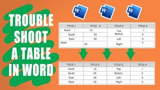 Troubleshoot your table in MS Word   misalignment, double cells, missing lines, etc