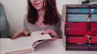 ASMR ~ Tapping on Harry Potter books, Reading Covers in Turkish ( Whispered )