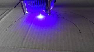 TIME LAPSE of DIY Laser cutter 445nm 2.4A laser. Test run