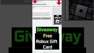 How to Redeem Roblox Gift card codes + FREE ROBUX (Robux Giveaway) #giveaway #roblox #robux #shorts