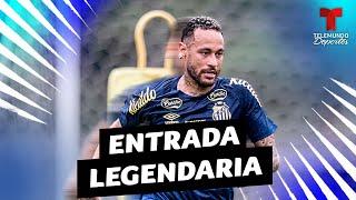 Neymar llega en helicóptero a su primer entrenamiento con Santos de Brasil | Telemundo Deportes
