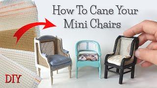 Add Easy CANE EFFECT #CaneChair #MiniatureChair #Miniatures #DollhouseChairs #RattanChair #DIY