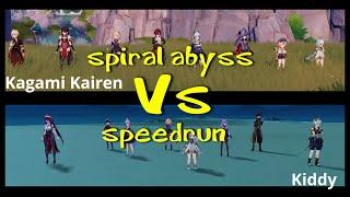 Spiral Abyss Speedrun Versus 01 | Kagami Kairen Vs Kiddy | Genshin Impact