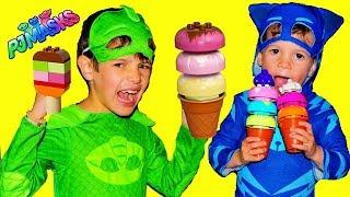 PJ Masks Catboy & Gekko Make Toy Ice Cream in New Play Kitchen