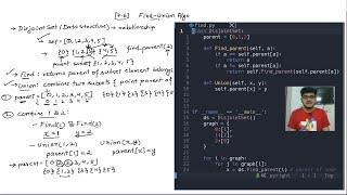 [7.6] Union Find (Disjoint Set) Algorithm in Python (Detect Cycle in Undirected Graph)