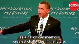 President Obama Makes Historic Speech to America's Students  -  English subtitles