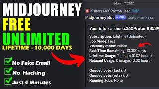 How to Use Midjourney FREE for LIFETIME - Midjourney FREE UNLIMITED - NO Subscription or Fake Emails