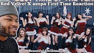 REACTING TO Red Velvet X aespa 'Beautiful Christmas' MV FOR THE FIRST TIME!!