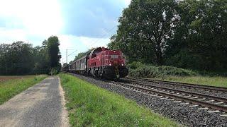 [Dieselpower] DB Cargo Voith Gravita 10BB (261 057-4) mit Schiebewandwagen in Maintal Ost