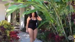 Curvy by Capriosca Swimwear - Plus Size Swimsuit Style Over the Shoulder