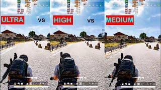 PUBG Graphic Comparision in RTX 2060 | ULTRA vs HIGH vs MEDIUM | 1080p