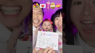 Love Emoji Food Challenge ASMR bubble tea boba #asmr #mukbang #newborn #valentinesday