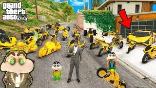 Shinchan Became Riches Persian in GTA 5 | SHINCHAN and FRANKLIN Stealing Gold SuperBike in GTA 5