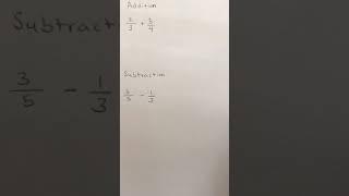 Adding and Subtracting simple fractions