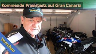 Vorschau auf die kommenden Tests: Praxistest BMW R 1300 GS nach 6000km, Praxistest Garmin zümo XT2