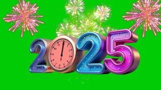 New year 2025 countdown Green Screen Fireworks Celebration effect HD