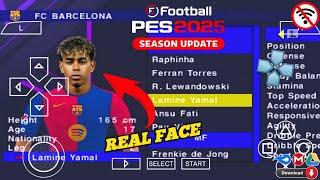 EFOOTBALL PES 2025 PPSSPP Android Offline Full Update UCL, League, Kits 24 /25 Season 4k Graphics