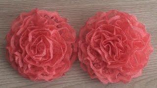 Красивый и простой цветок за 5 минут  Канзаши Цветы из лент / Simple flower in 5 minutes