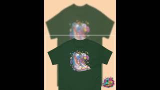 Rainbow Combat Boots Tee – Floral Festival Graphic Shirt #4