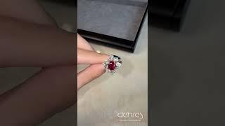 Unheated Pigeon Blood ruby ring with mixed cut diamonds #diamond #gemstone