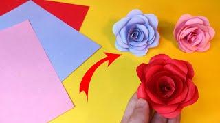 How To Make Easy Paper Flowers / Make Realistic Rose / DIY Gift Ideas