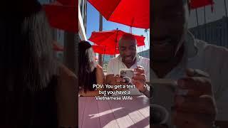 Black husband received a text and is surprised by his Vietnamese wife reaction.  #funny #marriage