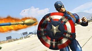 CAPTAIN AMERICA'S SHIELD vs ROCKETS!! (GTA 5 Mods)