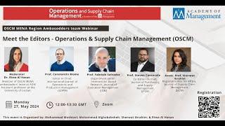 Meet the Editors - Operations & Supply Chain Management (OSCM) Webinar | 27 May 2024