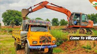 Lorry fully loaded by Excavator | Larry & Excavator Videos | Come to Village