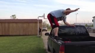 Fat boy does fatty backflip