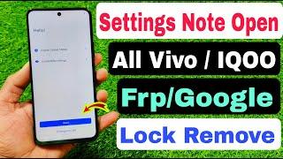 Settings Note Open  All Vivo Frp Bypass New Trick 2025 / Vivo T3x 5g Frp Bypass Android 14