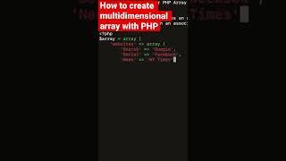 How to create multidimensional array with PHP #php #array #coding #tutorial