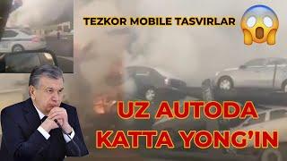 DAXSHAT UZ AVTO MOTORS  MASHINALARI YONIB KETDI, BUNI HAMMA KO'RSIN, УЗ АВТО МАЩИНАЛАРИ ЙОНИБ КЕТДИ