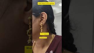 Gold plated silver hanging earings collection #silverstuds #goldplatedjewellery #jimka #murukuchain