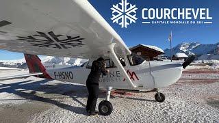 4K - Cockpit view - Over the french Alps, Courchevel Airport / Take off / landing 3 vallées