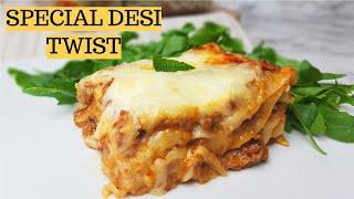 Easy Lasagne Recipe With White Sauce | Desi Style | Halal Lasagne Recipe