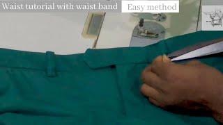 How to fix trouser/pant waist with waist band step-by-steps