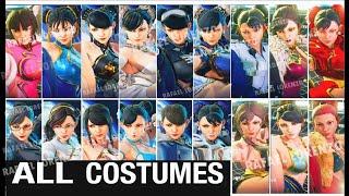 CHUN LI All SKINS Costumes Street Fighter 5 - SFV