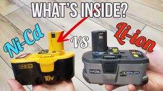 What's Inside A Li-ion vs Ni-Cd Ryobi 18V Drill Battery | Cordless Power Tools