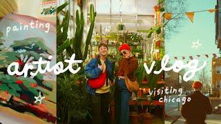 visiting Chicago, meeting Jamie Green, making a painting I love ⭐︎ February artist vlog