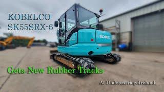 Kobelco SK55SRX-6 get new Rubber Tracks Supplied and Fitted at Undercarriage Ireland