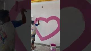 Wall painting pink colour fast cort #wall art