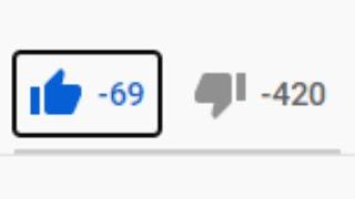 На этом видео отрицательные лайки и дизлайки
