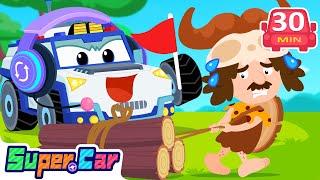 Barbarians' Survival Trouble | Go Help with Police Car | Rescue Cartoons, Kids Cartoons | Super Car