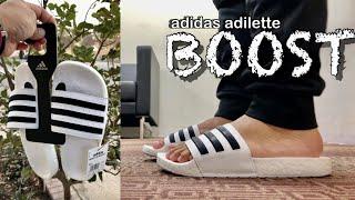 adidas adilette boost slides | Unboxing and On Feet | Azo Edition